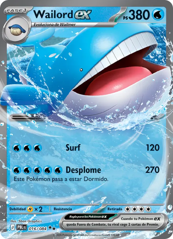 Wailord ex, Oscuridad Absoluta 016