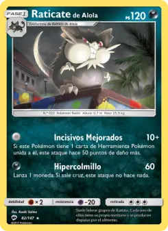 Raticate de Alola, Sombras Ardientes 82