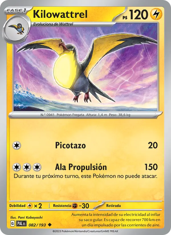 Kilowattrel, Evoluciones en Paldea 082