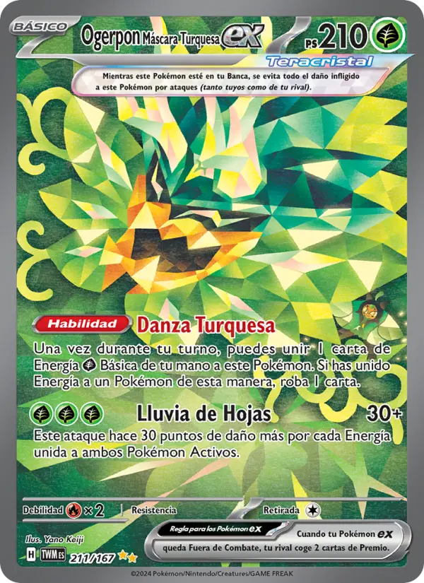 Ogerpon Máscara Turquesa ex, Mascarada Crepuscular 211