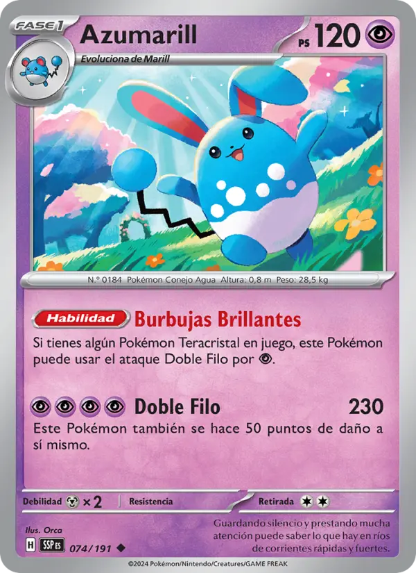 Azumarill, Chispas Fulgurantes 074