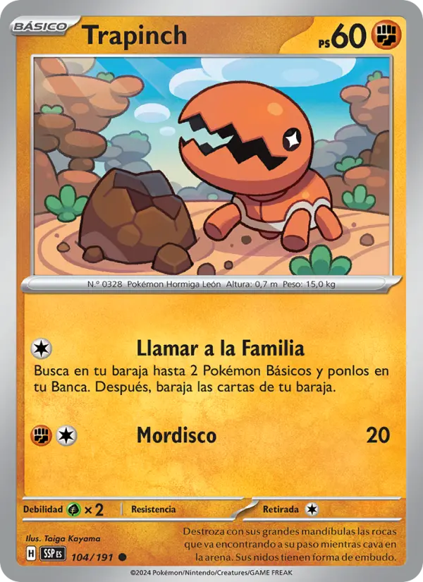 Trapinch, Chispas Fulgurantes 104