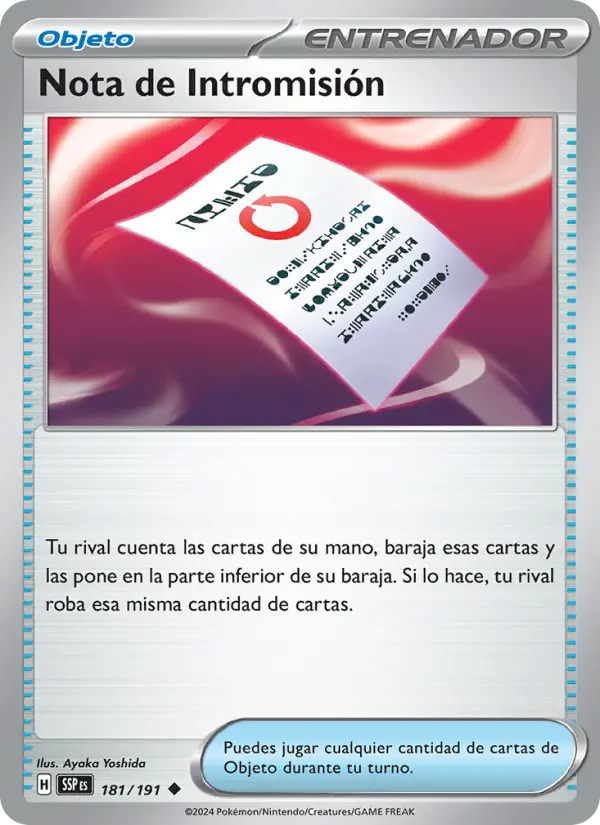 Nota de Intromisión, Chispas Fulgurantes 181