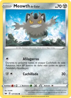 Meowth de Galar, Espada y Escudo 127