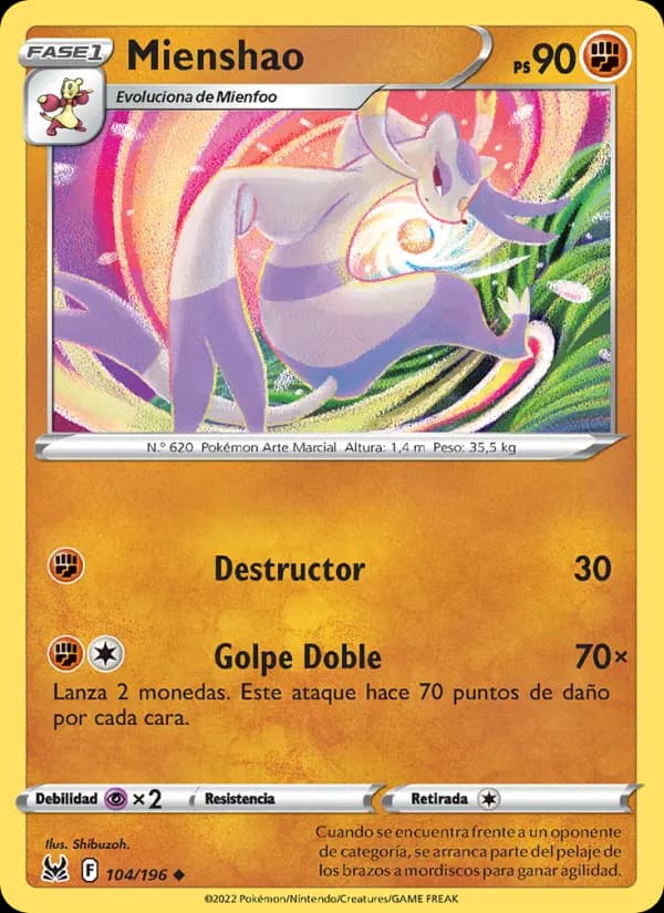 Mienshao, Origen Perdido 104