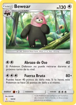 Bewear, Kit de Entrenador Sol y Luna (Raichu de Alola) 18